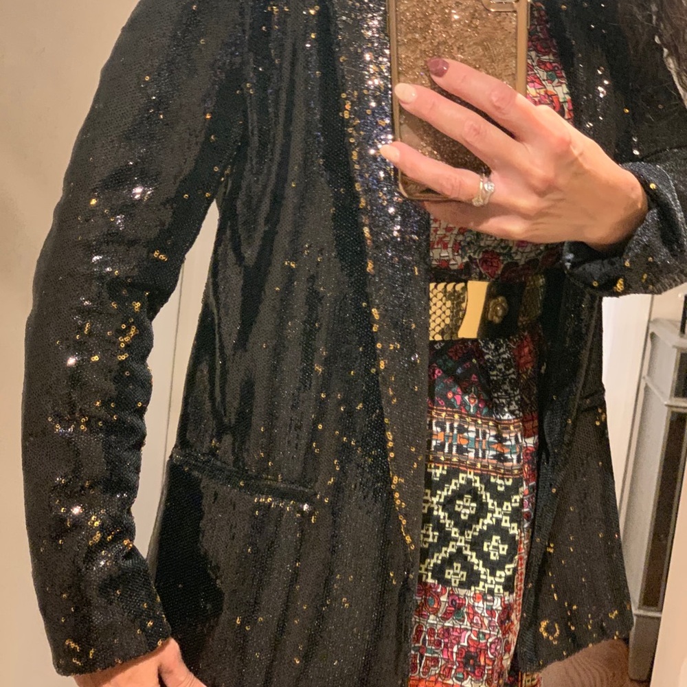 🔥BNWT Zara Sequins Open Front Blazer in a Sz.M😍 - Picture 3 of 4